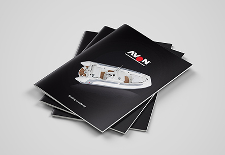 Catalogue produit pour la marque AVON, filiale du groupe Zodiac pour la partie des annexes gonflables haut de gamme.